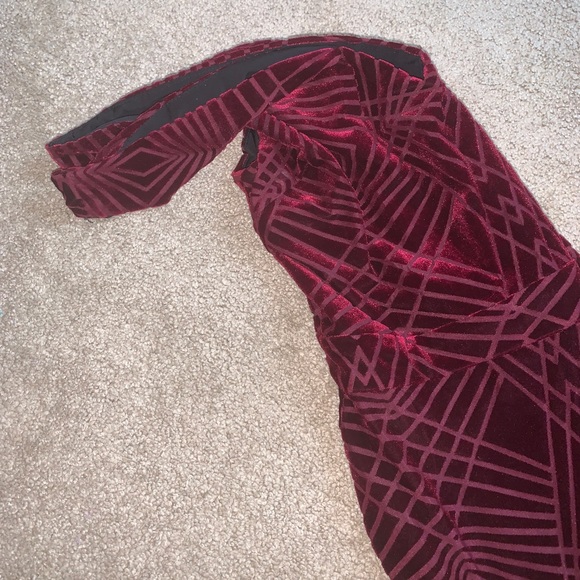 Saks Fifth Avenue Velvet Geometric Pattern Dress - Picture 10 of 11